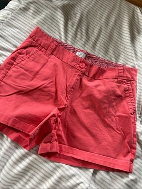 Crown & Ivy Coral Chino Bermuda Shorts - Women